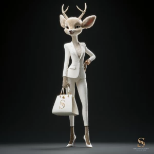 A hyper-detailed, realistic 8K illustration of a female anthropo...