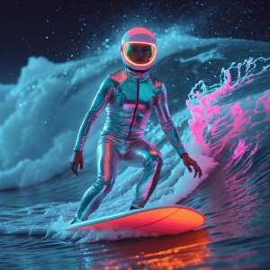 A phantasmal schlocky pulsar surfer emerges from the cosmic wave...