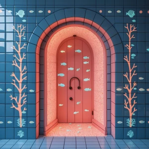 Shower 3 — Coral Arch Shower
Coral-inspired patterns across pale...