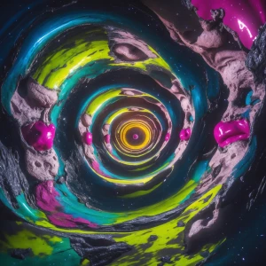 A swirling vortex of fractured reality. The composition is a dyn...