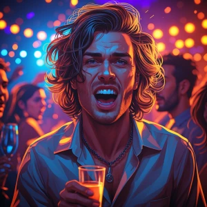 An hectic party image of myself