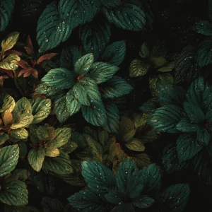 Generate a realistic depiction of a dark green scene featuring a...