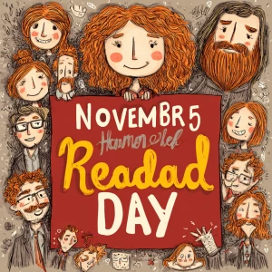 Create an image of a vibrant banner that says "November 5: Natio...