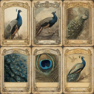 Print-ready vintage ephemera sheet with 6 matching journaling ca...