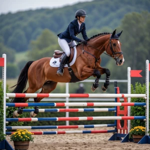 Video with a jumping horse and a rider