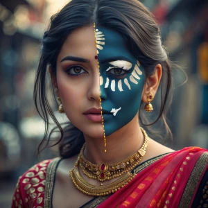 Muze ak pic ko face same rakhte हुए saree me ak pyari jagh khdi...