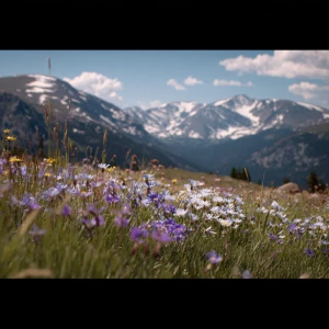 Ultra-cinematic 16:9 wide shot of Rocky Mountain National Park i...