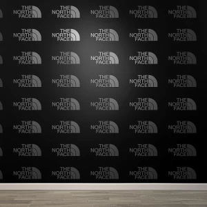 Design a modern and stylish black wall covered with The North Fa...