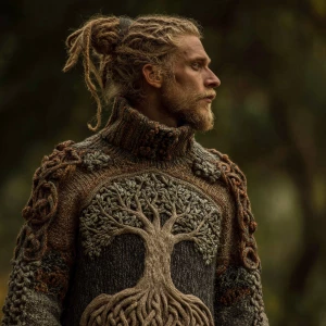 This image shows a man  with a beard blonde hair. wearing an int...