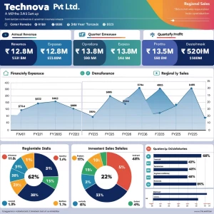 Create a comprehensive financial infographic dashboard for TechN...