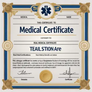 Create a image of real medical certificate details are below :-