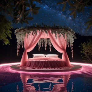 Bedroom 4 – Blush Canopy Nest: A romantic sanctuary of water and...