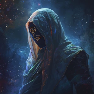 In the depths of space, a bioluminescent elusive galactic pirate...