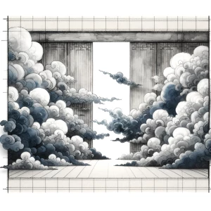 i want clouds in the ancient chinese art style fullly covering t...