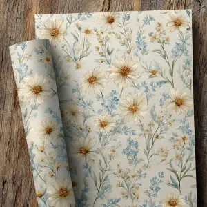 flat printable background paper, cottage farmhouse wildflower pa...