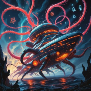 A fervently pulsating Lovecraftian quantum cruiser, its twisted...