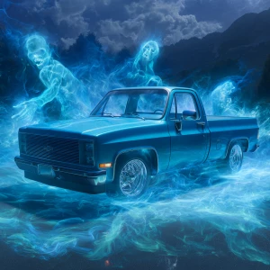 A classic chrome candy cyan blue   1983 C10 truck short whell ba...