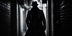 In a dimly-lit alleyway, a mysterious silhouette emerges from th...