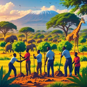 /imagine prompt: A vibrant, inspiring environmental conservation...