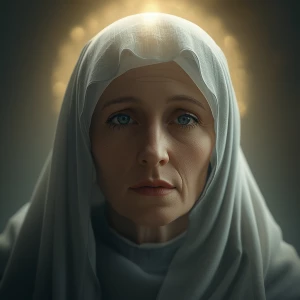 Saint Teresa of Ávila in a mystical vision, , serene expression,...