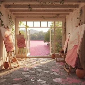 Art Studio – Pinkmist Atelier: A luminous haven for creation, th...