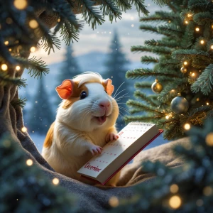 Visualize a charming animate a lifelike Guinea pig smiling as he...