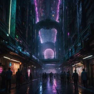 In the dimly-lit alleyway of a futuristic cityscape, a polished...
