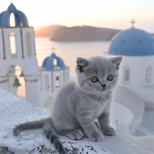 Koko the kitten, adorable gray british shorthair kitten with rou...