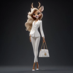 Create an ultra-realistic 8K digital illustration of a female an...