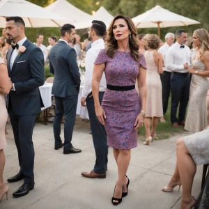 realistic image of  40-year-old buxom transgender woman who rece...