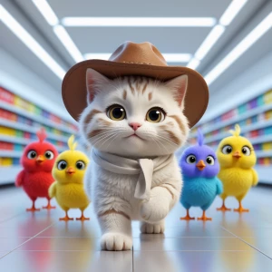 A highly detailed, colorful, and exaggerated 3D render in a Pixa...