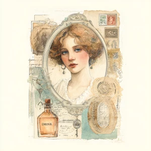 Print-ready junk journal page, A4 portrait full-bleed (≈2480×350...