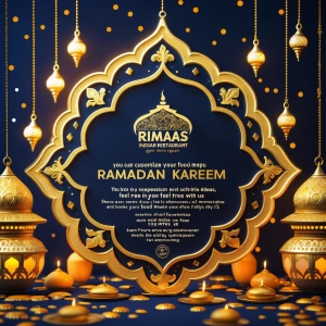 RIMAAS INDIAN RESTAURANT
gold shining colour

ramadan kareem

yo...