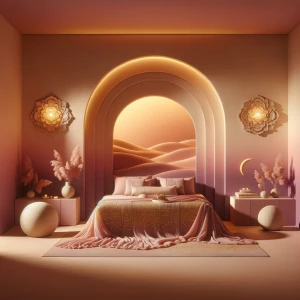 Imagine entering Guest Room 5 – Twilight Blush Room: Within this...
