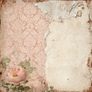 Shabby chic vintage scrapbook background paper, 12x12 inch print...