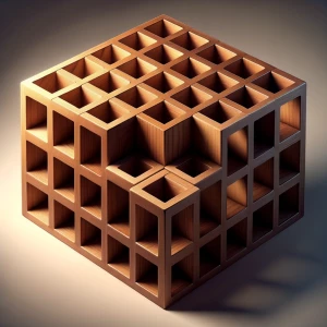 A 11 x 11 box with open compartments