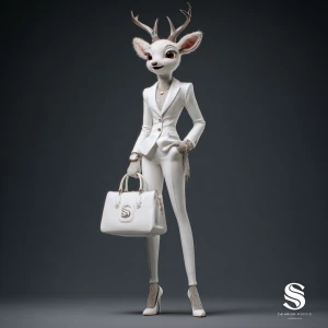 Create an ultra-realistic 8K illustration of a female anthropomo...