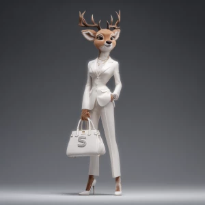 Create an ultra-realistic 8K illustration of a female anthropomo...