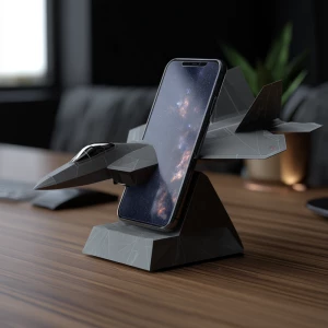 3d of a F22 desk phone holder to hold a cell phone