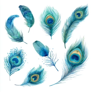 Transparent PNG clipart set (8 pieces), 300 DPI. Watercolor + so...