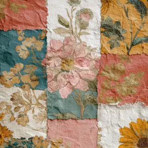 flat printable background paper, bohemian summer surface design...