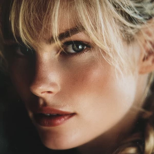 Big close up of Daryl Hannah