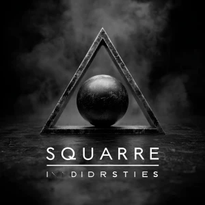 Create a logo design featuring a sphere inside a square placed o...