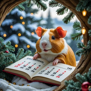 Visualize a charming animate a lifelike Guinea pig, smiling as h...