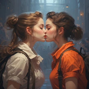 Girls kissing