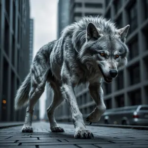 With fur gleaming like moonlit silver, the werewolf prowls throu...