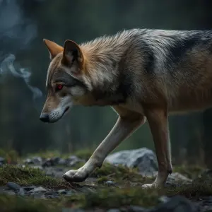 Reposition the left wolf so it feels like a partner walking besi...