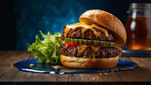 A hyper-realistic, ultra-detailed close-up of a perfect gourmet...