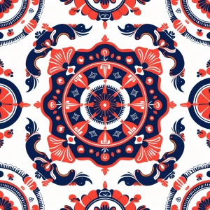 Vietnamese-inspired bandana vector pattern, seamless ornamental...