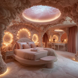 Step into the Lagoon Shell Room of Guest Room 3, a luxurious hav...